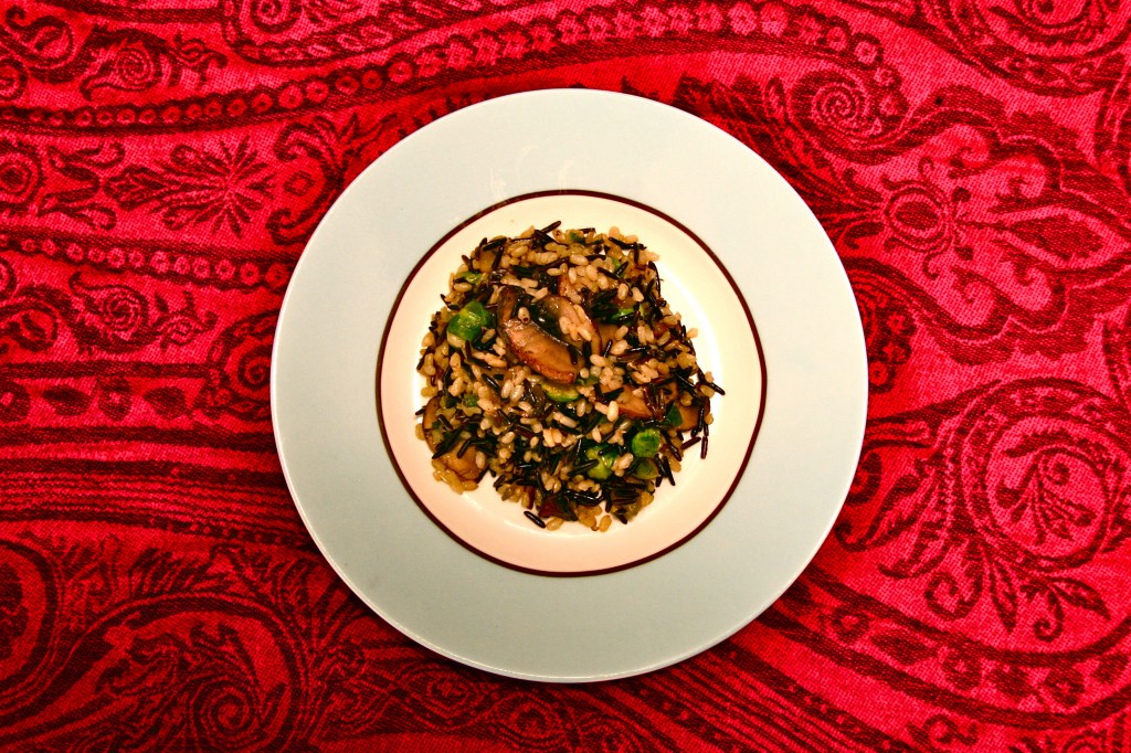 brown and wild rice with mushrooms and brussels1