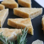 candied ginger rosemary triangles