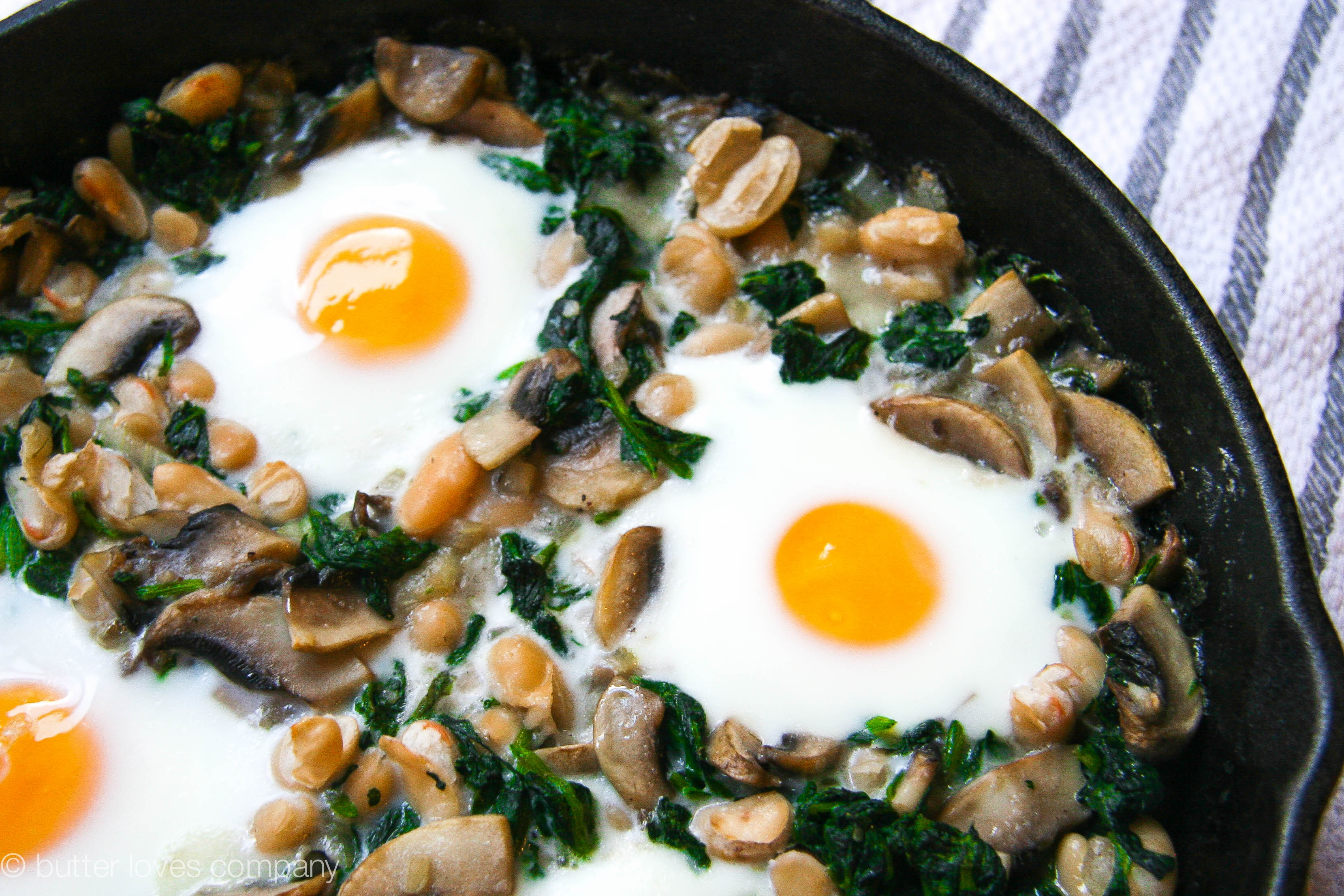 white bean spinach mushroom egg bake 3