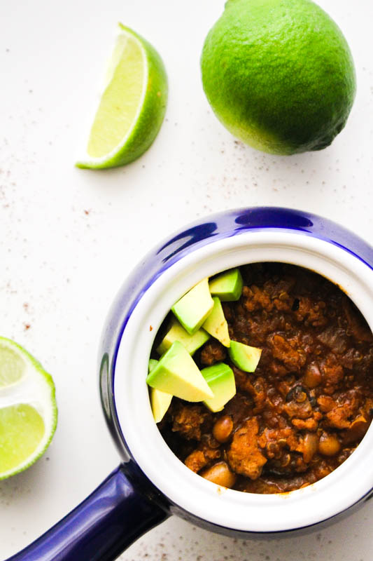 turkey poblano quinoa chili recipe | butter loves company