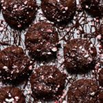 drizzled chocolate peppermint cookies