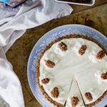 pecan tart with maple cheesecake filling