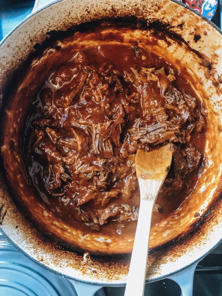 short rib pasta sauce shredded